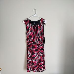 Bianca Nygard Pink and Black Midi Dress